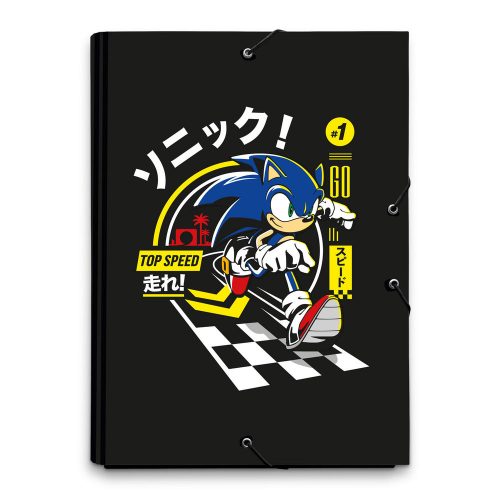 Sonic A4 gumis keményfedeles füzettartó mappa