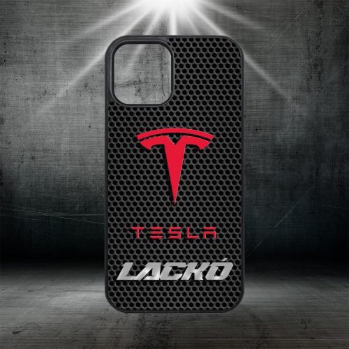 Egyedi nevekkel - Tesla logo - iPhone tok 