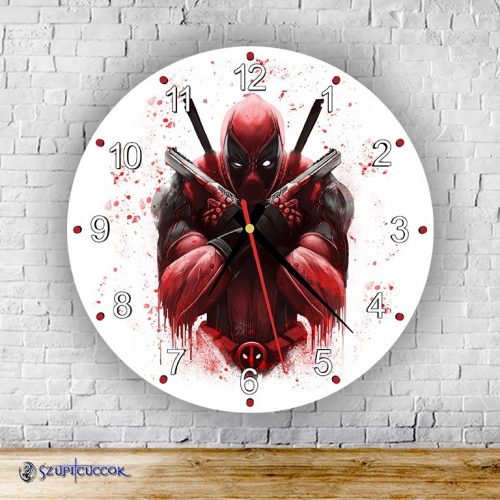 Deadpool kör alakú üveg falióra