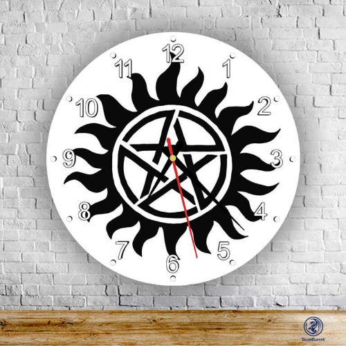 Supernatural - Pentagram Tattoo üveg falióra