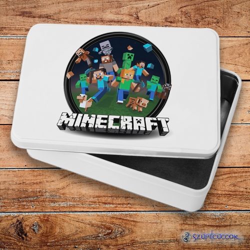 Minecraft kerek logó fém szendvicsdoboz (tároló doboz)