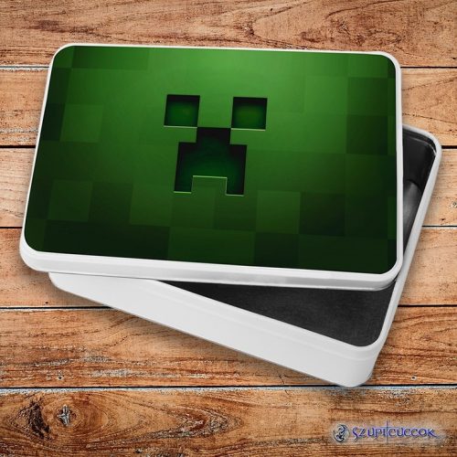 Minecraft - Creeper fém szendvicsdoboz (tároló doboz)