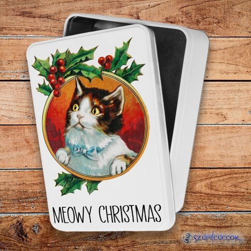 Meowy Christmas fém szendvicsdoboz (tároló doboz)