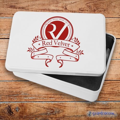 Red Velvet logó fém szendvicsdoboz (tároló doboz)