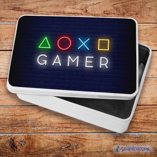 Playstation gamer fém szendvicsdoboz (tároló doboz)