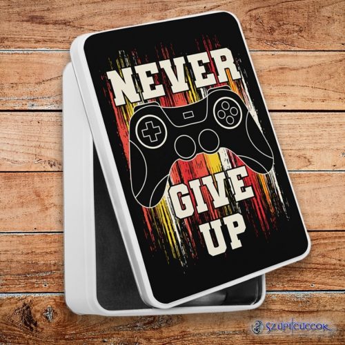 Playstation Never give up fém szendvicsdoboz (tároló doboz)