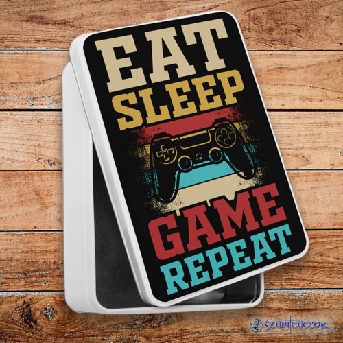 Playstation Eat , sleep, game fém szendvicsdoboz (tároló doboz)