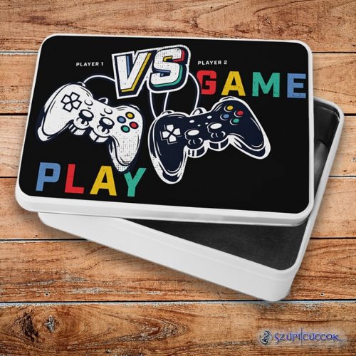 Playstation Player 1 vs Player 2  fém szendvicsdoboz (tároló doboz)