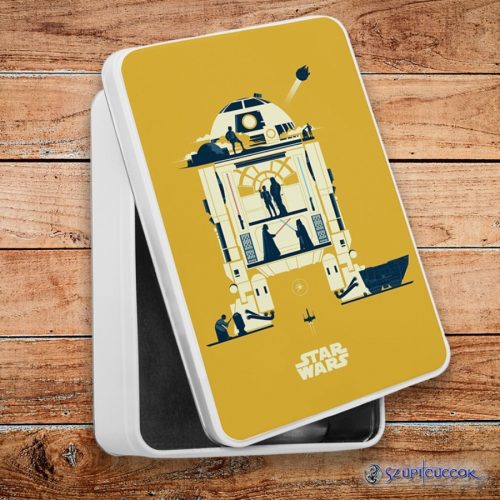 Star Wars retró R2D2 fém szendvicsdoboz (tároló doboz)